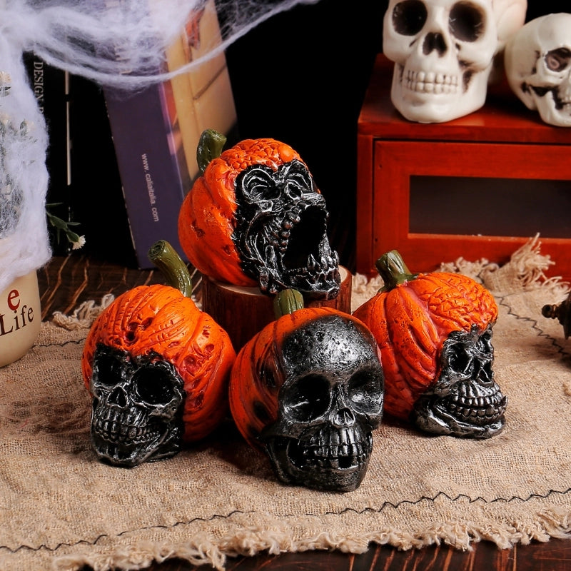 Halloween Hip-Hop Funny Pumpkin Skull Resin Party Festival Ornaments Decorative Props