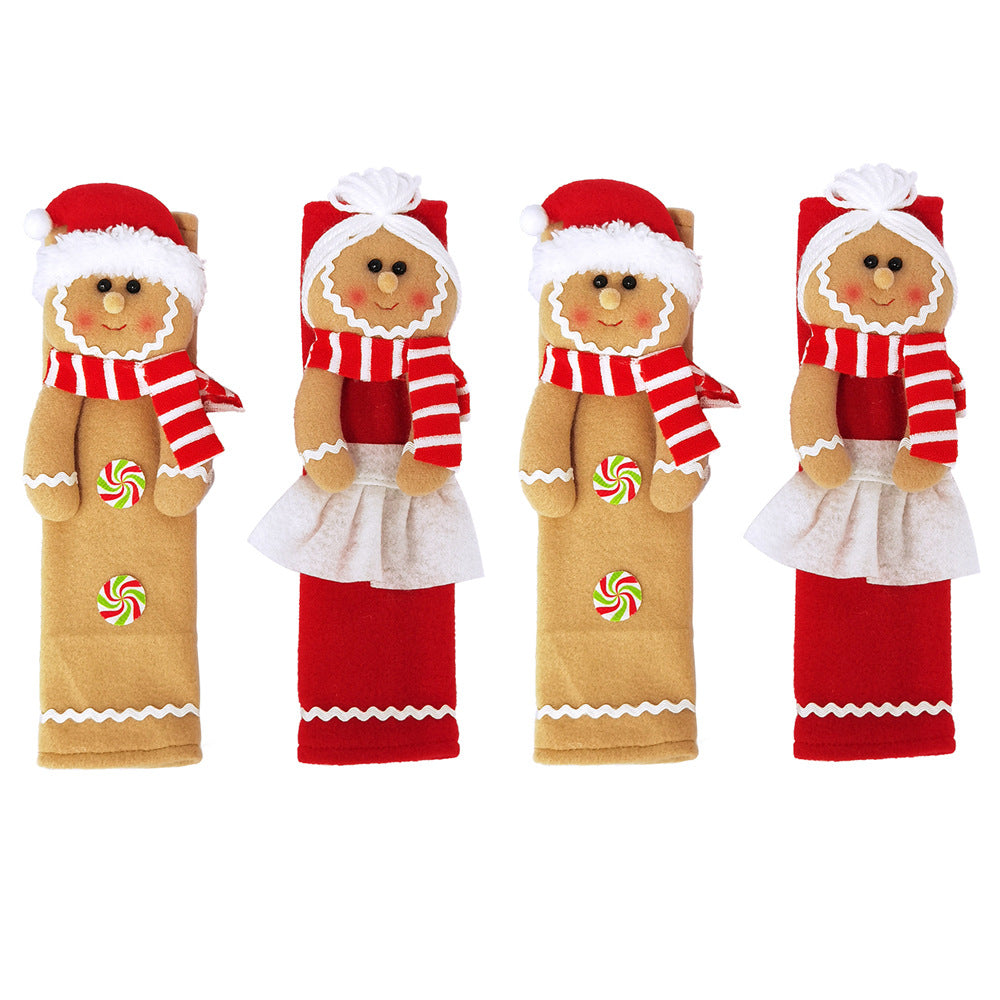 Hot-selling Christmas Small Gifts Velvet Christmas Doll Refrigerator Handle Decoration Christmas Home Supplies