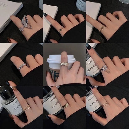 Fashion Leaf Flower Bow Knot Copper Plating Inlay Pearl Zircon Open Ring 1 Piece