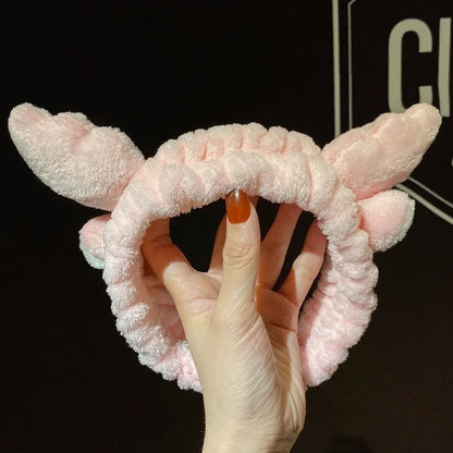 Cat Ears Hair Band Hair Band Korean Plush Internet Celebrity Rabbit Ear Hair Accessories Bow Face Wash Hair Band
