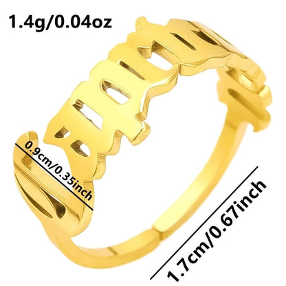Minimalist Constellation 304 Stainless Steel 18K Gold Plated Polishing Rings
