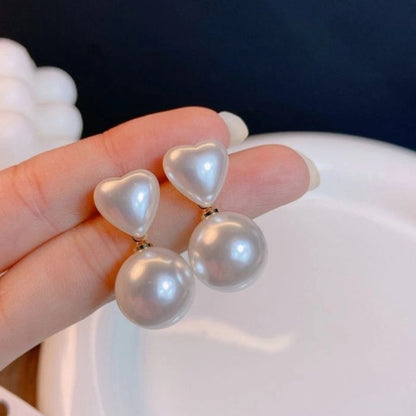 1 Pair IG Style Minimalist U Shape Geometric Flower Inlay Imitation Pearl Artificial Pearls Rhinestones Drop Earrings Ear Studs