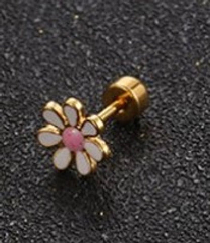 Minimalist Flower 304 Stainless Steel No Inlaid Earrings Ear Studs