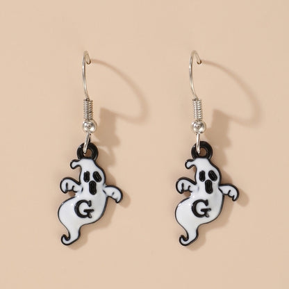 New Halloween Funny Pumpkin Ghosts Exaggerated Acrylic Earrings