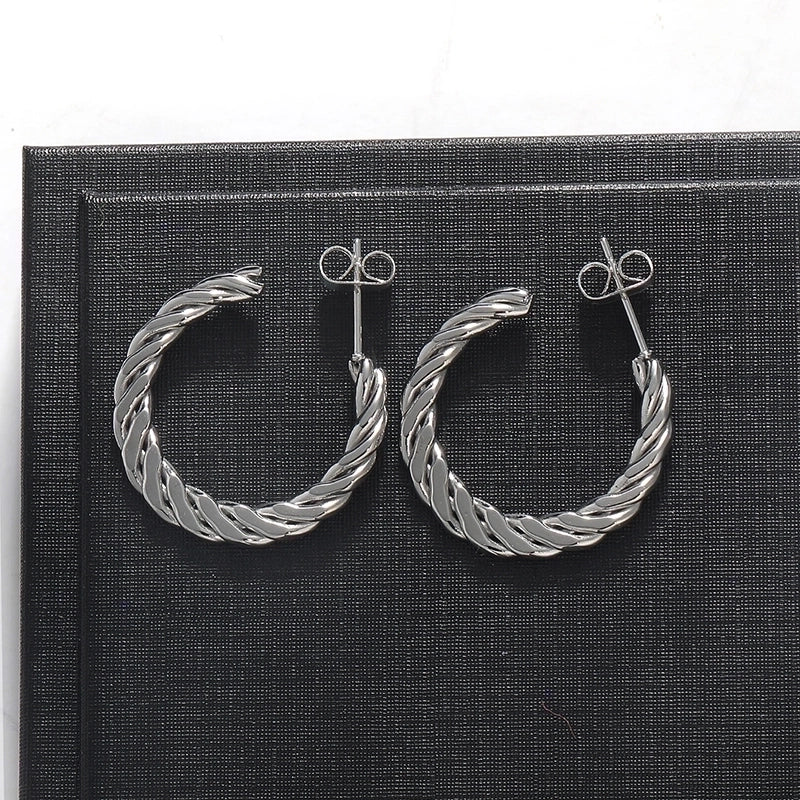 1 Pair Minimalist Classic Style Solid Color Polishing Plating Stainless Steel 18K Gold Plated Ear Studs