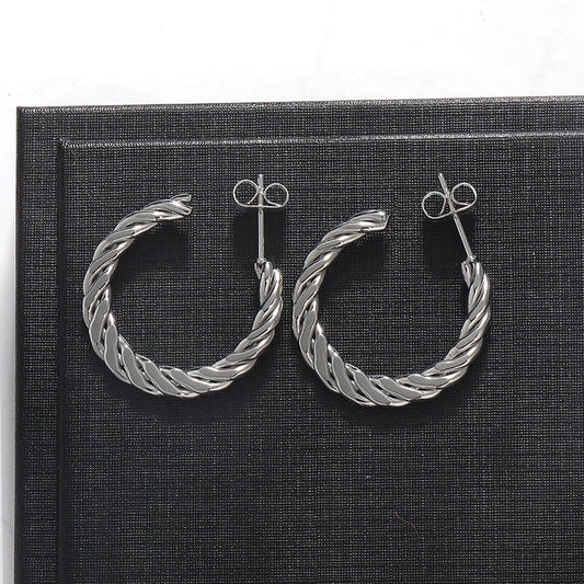 1 Pair Minimalist Classic Style Solid Color Polishing Plating Stainless Steel 18K Gold Plated Ear Studs