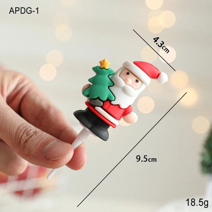 Christmas Casual Cute Minimalist Christmas Tree Santa Claus Snowman Plastic Indoor Banquet Party Cake Decorating Supplies Cake Decorating Supplies