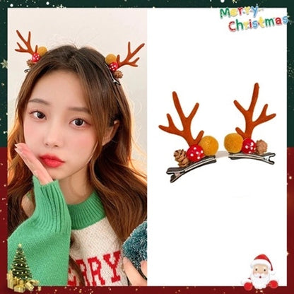 Christmas Cute Women's Christmas Tree Santa Claus Snowman Sequins Plush Hair Clip