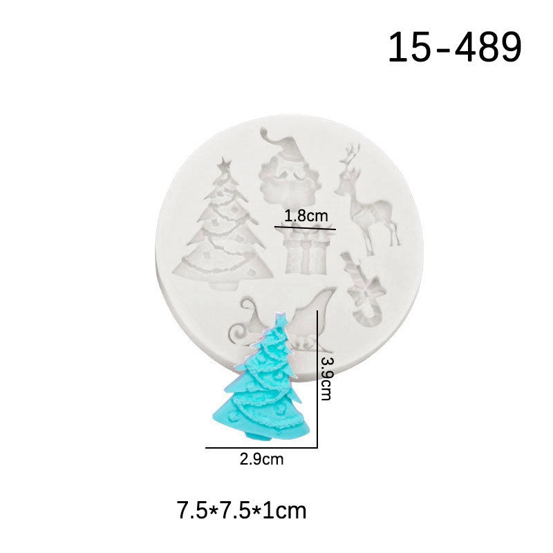 Christmas Casual Elegant Cute Christmas Hat Christmas Socks Silica Gel Kitchen Molds 1 Piece 1 Set