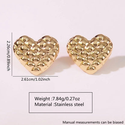 1 Pair Minimalist Commute Geometric 304 Stainless Steel Imitation Gold Ear Studs