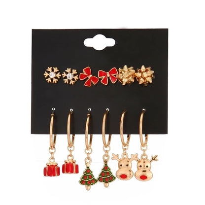 Christmas Animal Christmas Tree Alloy Plating Women's Earrings 1 Set