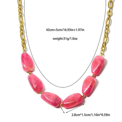 Ethnic Style Irregular Solid Color 304 Stainless Steel 14K Gold Plated Necklace