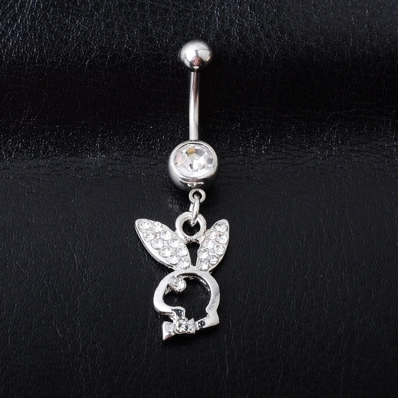 Piercing Jewelry Diamond Rabbit Belly Ring Multi-color Navel Stud