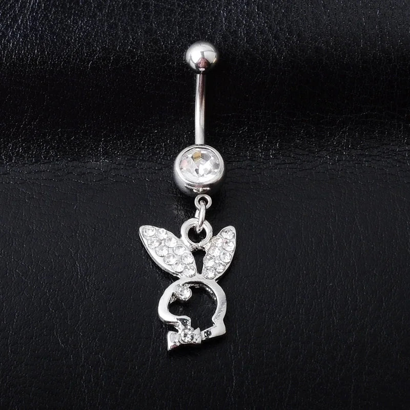 Piercing Jewelry Diamond Rabbit Belly Ring Multi-color Navel Stud
