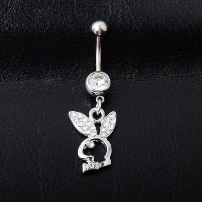 Piercing Jewelry Diamond Rabbit Belly Ring Multi-color Navel Stud