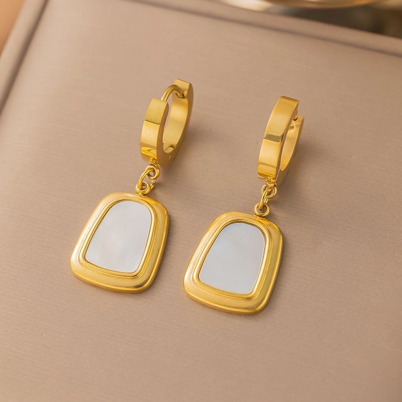 Elegant Lady Sweet Heart Shape Rose Titanium Steel Shell Plating Earrings Necklace