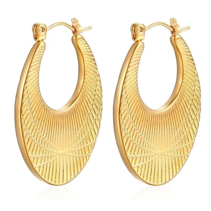 1 Pair Minimalist Classic Style Solid Color Plating 201 Stainless Steel 18K Gold Plated Earrings