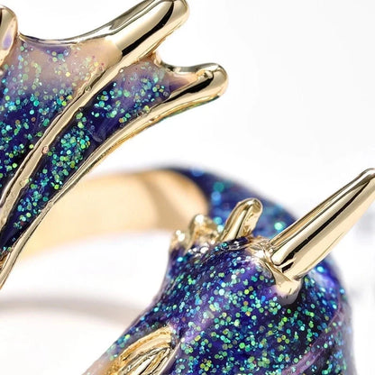 Copper Plating Dragon Open Rings