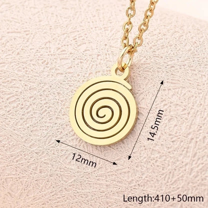Casual Modern Style Minimalist Compass Mermaid Snowflake 304 Stainless Steel Gold Plated Polishing Plating Pendant Necklace