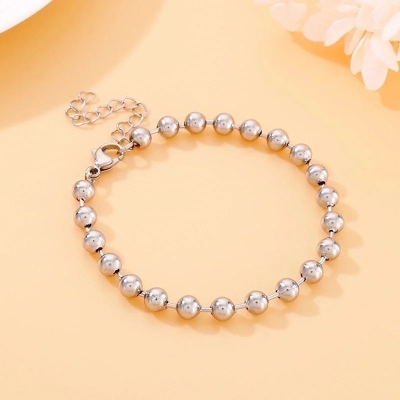 Basic Solid Color Titanium Steel 18K Gold Plated Bracelets In Bulk