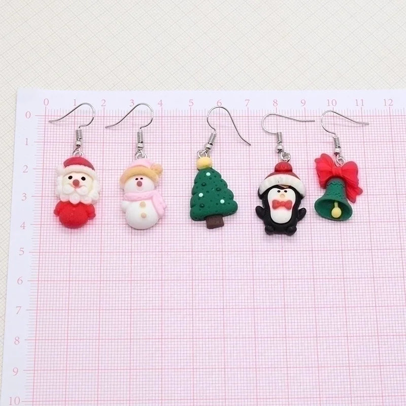 1 Pair Cute Minimalist Snowman Resin Drop Earrings