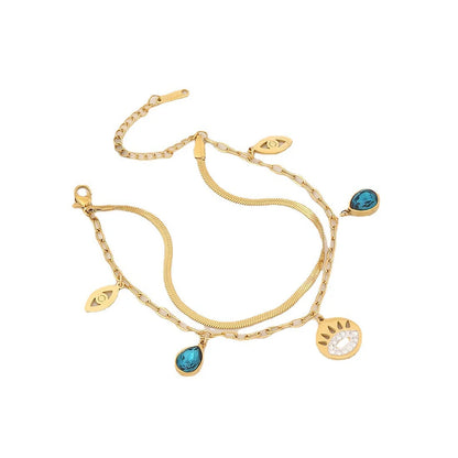 Women Retro Vintage Elephant Chinese Zodiac Animal Stainless Steel Electroplating Bracelets