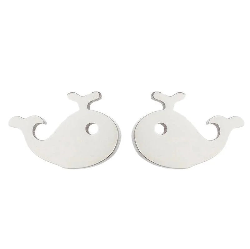 1 Pair Minimalist Animal Plating 304 Stainless Steel 18K Gold Plated Ear Studs