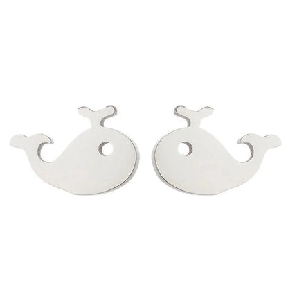 1 Pair Minimalist Animal Plating 304 Stainless Steel 18K Gold Plated Ear Studs