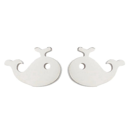 1 Pair Minimalist Animal Plating 304 Stainless Steel 18K Gold Plated Ear Studs