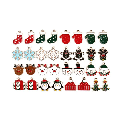 10 PCS/Package Zinc Alloy Christmas Hat Christmas Socks Pendant Jewelry Accessories