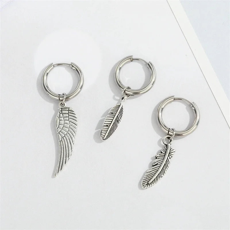 3 Pieces Fashion Feather Plating 201 Stainless Steel Alloy No Inlaid Earrings