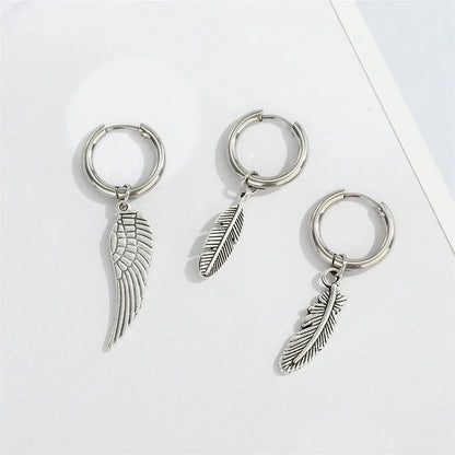 3 Pieces Fashion Feather Plating 201 Stainless Steel Alloy No Inlaid Earrings