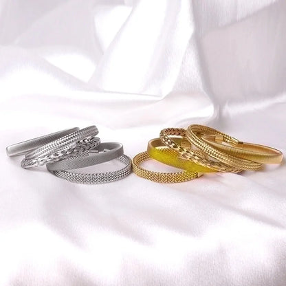 Casual Minimalist Solid Color Stainless Steel Plating Bangle