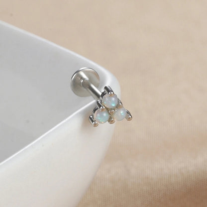 1 Piece Ear Cartilage Rings & Studs IG Style Minimalist Geometric Copper Inlay Gem Zircon Ear Cartilage Rings & Studs