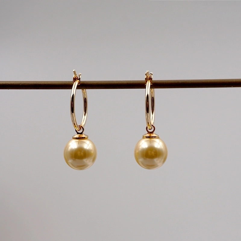 Elegant Minimalist Geometric Imitation Pearl Titanium Steel Copper Plating Earrings Necklace