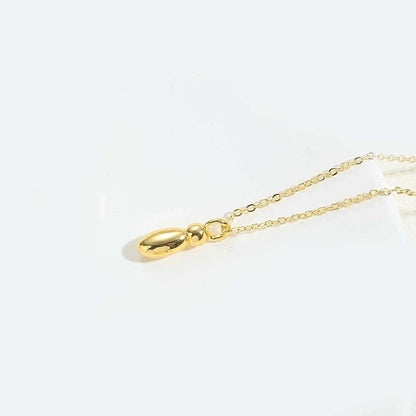Copper 14K Gold Plated Minimalist Letter Pendant Necklace