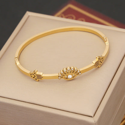 Expressive Eye Stainless Steel Electroplating Bangles