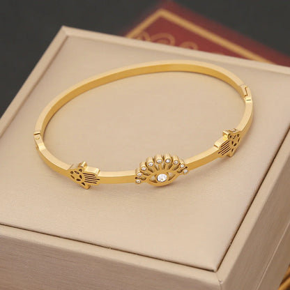 Expressive Eye Stainless Steel Electroplating Bangles