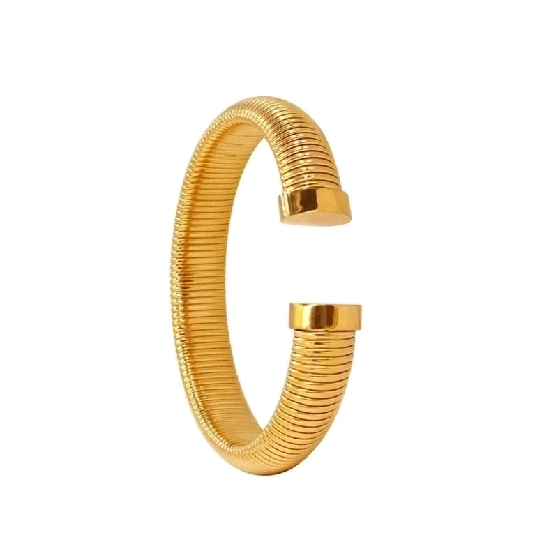 Minimalist Classic Style Solid Color 304 Stainless Steel 18K Gold Plated Bangle In Bulk