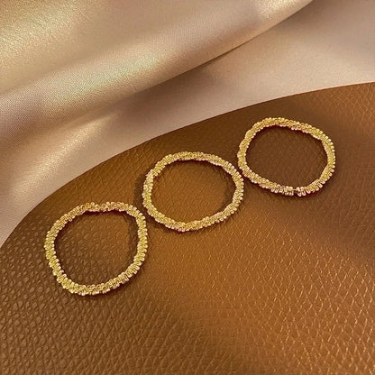 Minimalist Solid Color Titanium Steel Plating Gold Plated Rings