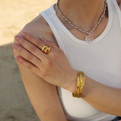 Minimalist Solid Color 304 Stainless Steel Plating Rings