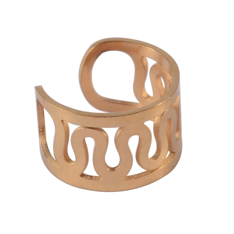 10 Pieces Casual Vacation Tropical Solid Color Polishing 304 Stainless Steel 18K Gold Plated Ear Cuffs