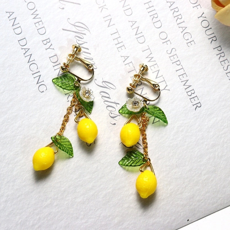 Popular Flower Earrings Chinese Advanced Color Creative Ear Hook Fresh Sweet Vitality Plant Pendant Jewelry