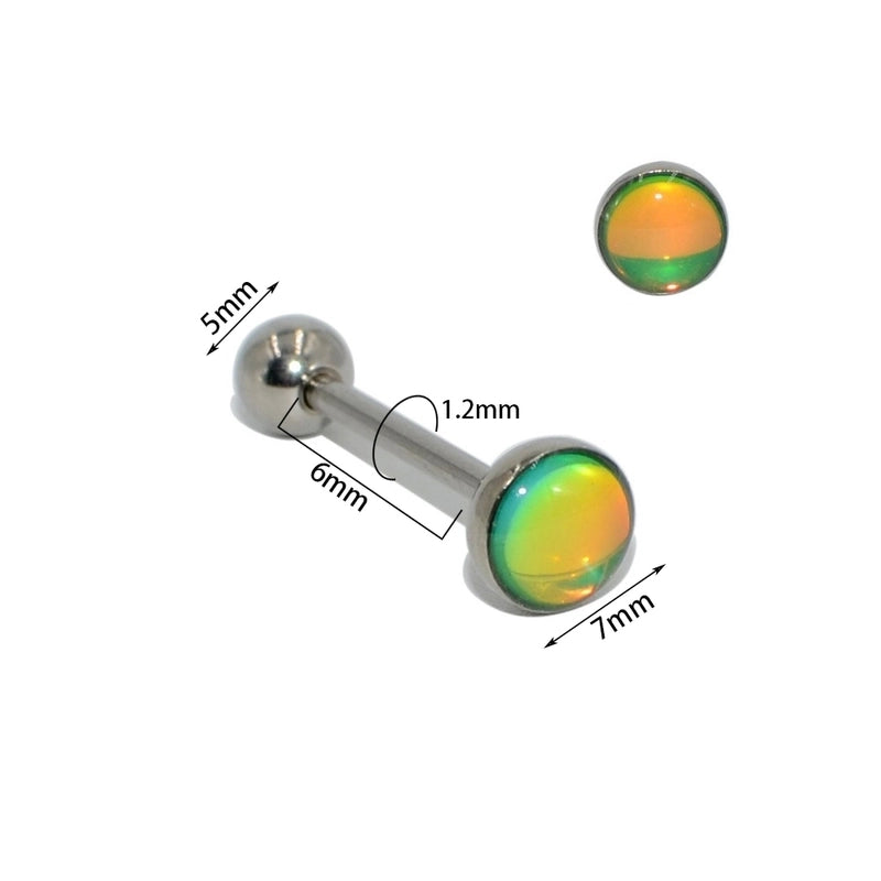 1 Piece Tongue Rings Minimalist Gradient Color 304 Stainless Steel Resin Polishing Resin Tongue Rings