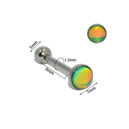 1 Piece Tongue Rings Minimalist Gradient Color 304 Stainless Steel Resin Polishing Resin Tongue Rings