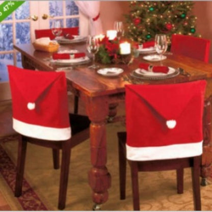 Classic Style Christmas Hat Nonwoven Holiday Chair Cover