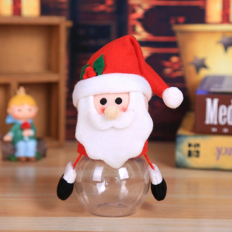 Christmas Candy Box Plastic Transparent Gift Box For The Elderly Snowman Elk Christmas Supplies Decoration Small Gifts For Children