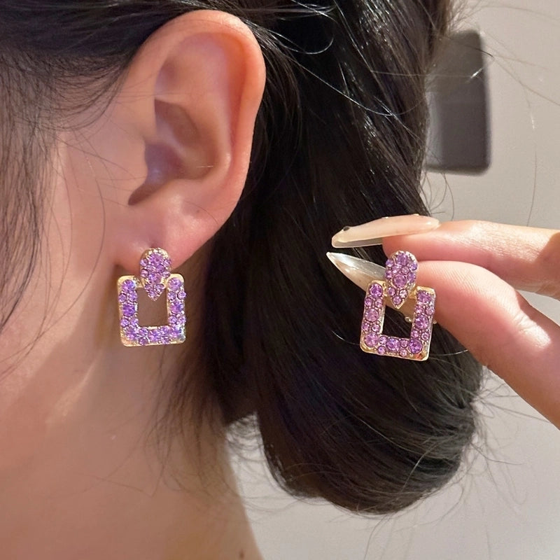 1 Pair IG Style Minimalist Heart Shape Flower Bow Knot Inlay Alloy Artificial Pearls Rhinestones Drop Earrings Earrings Ear Studs