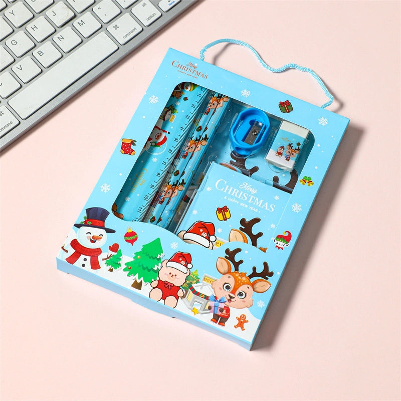 1 Set Cartoon Learning Christmas Plastic Cartoon Style Stationary Sets