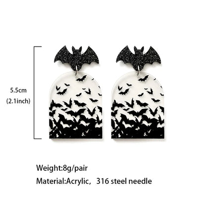 1 Pair Modern Style Streetwear Bat Arylic Drop Earrings